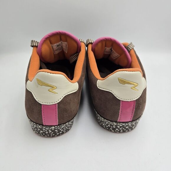 Fab Cookie Pastry Women’s Shoes 8.5 Brown Pink Suede Leather Sneakers Retro Y2K - Picture 4 of 11